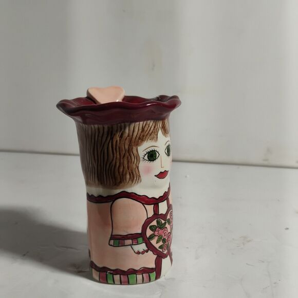 Vintage Bella Casa Marilyn Vase Susan Paley Ganz Ceramic Pink Heart - Picture 6 of 10